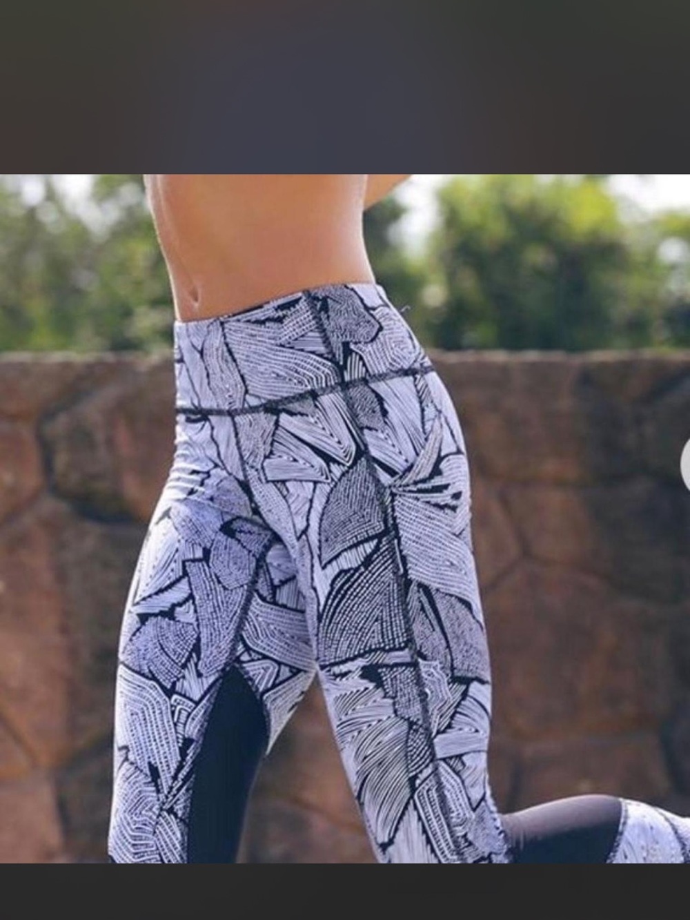 lululemon athletica White and Black Patterned High-Rise Leggings